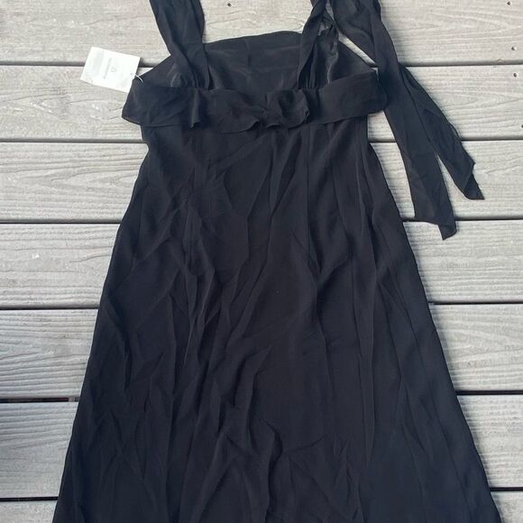 Formal Wedding Guest Prom Black Woman’s Dress Sleeveless with Ruffles Size 14 - Picture 6 of 8